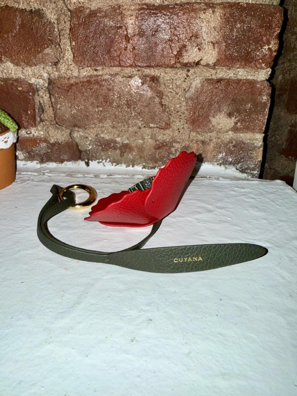 Cuyana Red Poppy Leather Bag Charm - Picture 2 of 6